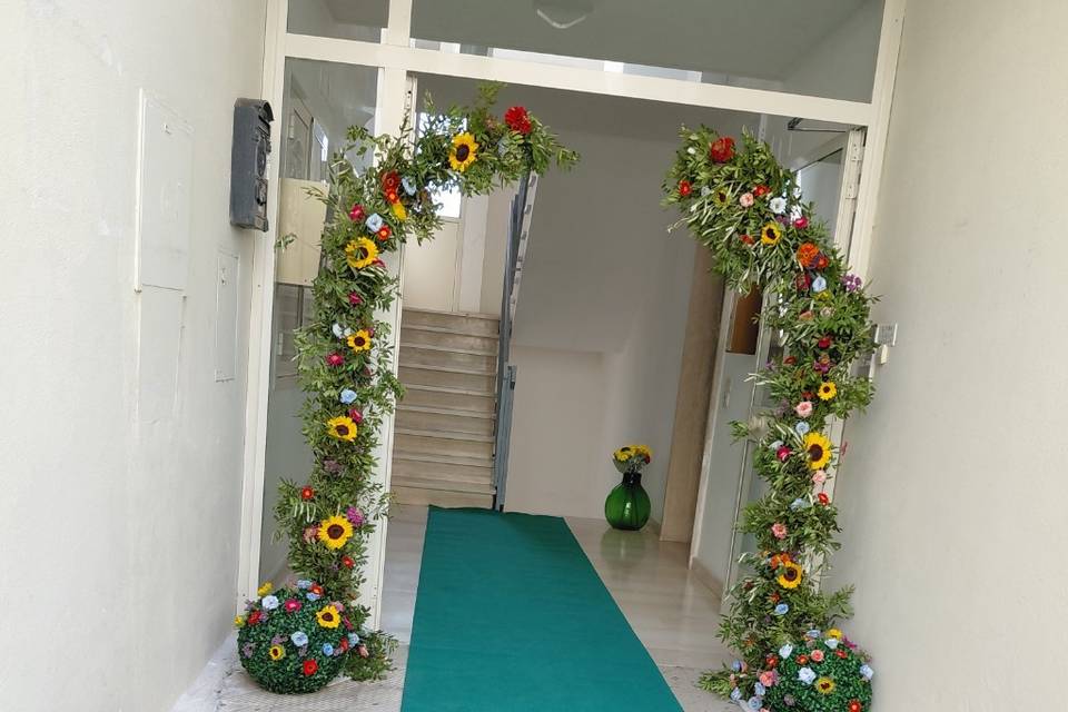 Fuori casa della sposa arco co