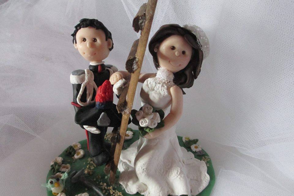 Cake topper sposi parco giochi