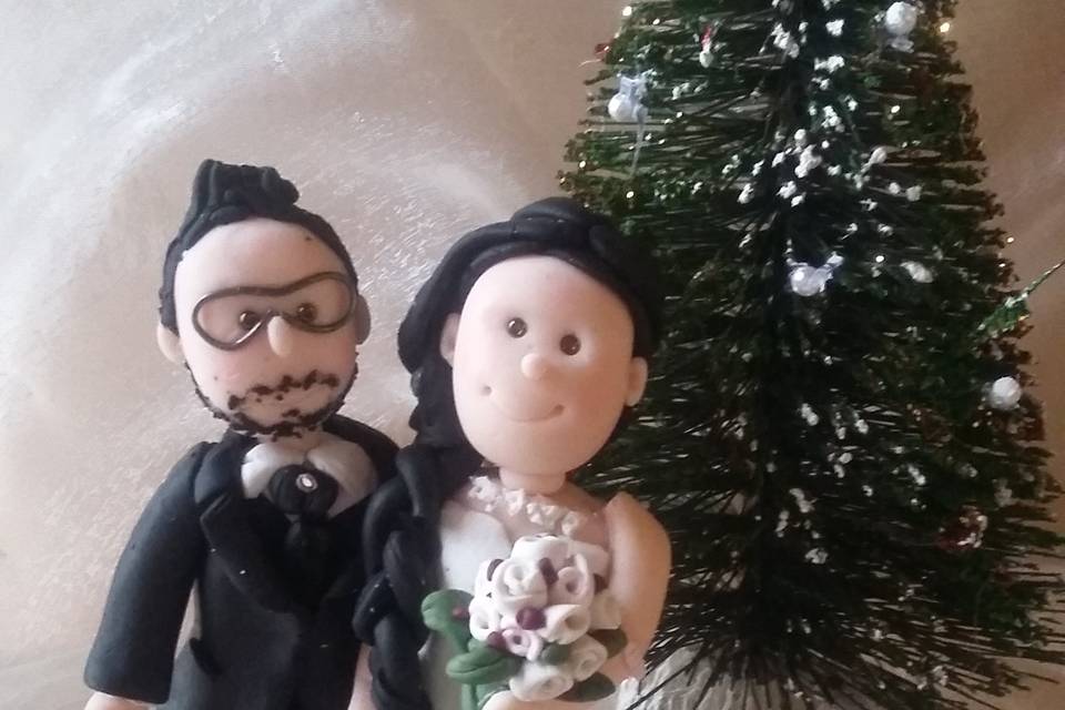 Cake topper sposi mongolfiera