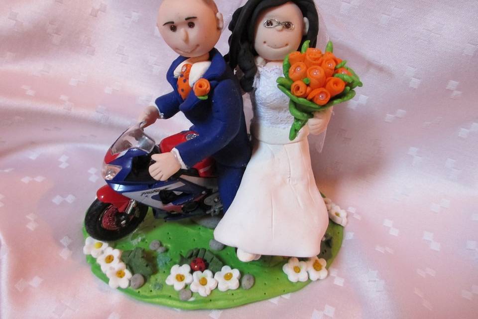 Cake topper sposi famiglia