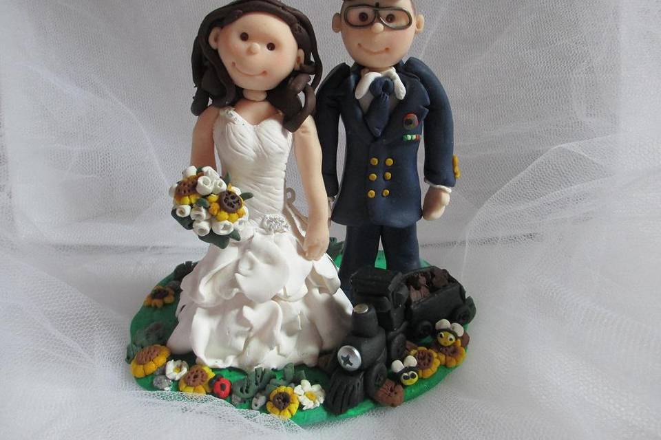 Cake topper  sposi artigianale