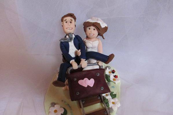 Cake topper sposi con animali