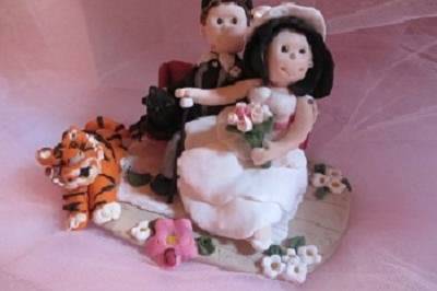 Cake topper sposi con animali