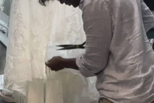 Vestito sposa in lavorazione