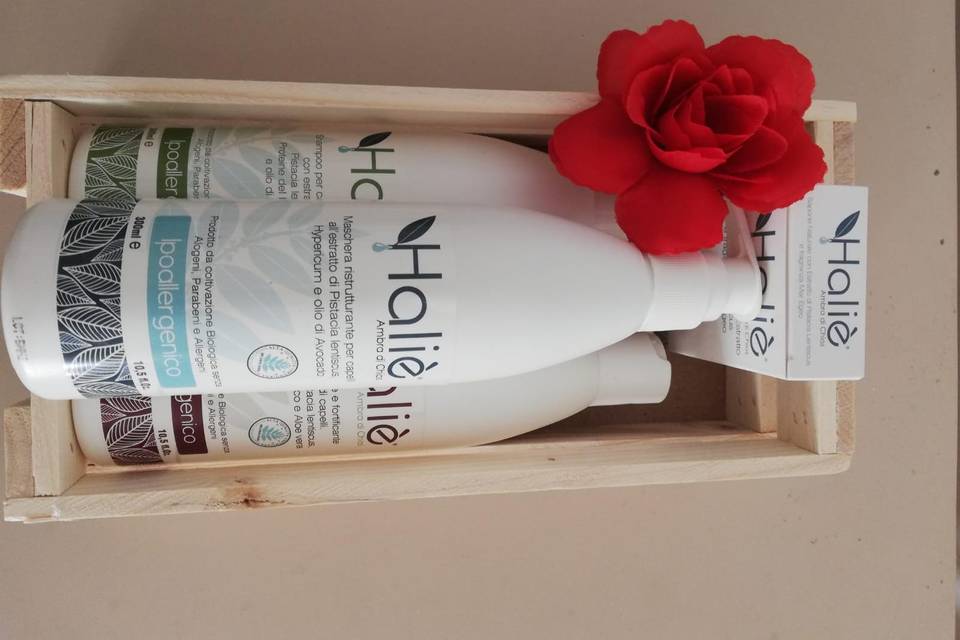 Halie' balsamo, shampoo, sapone