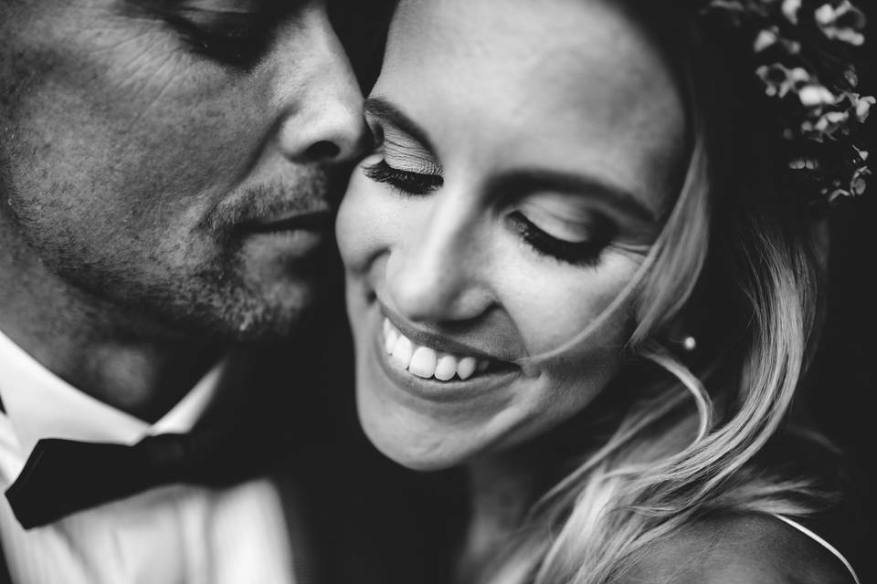 Close up wedding portrait