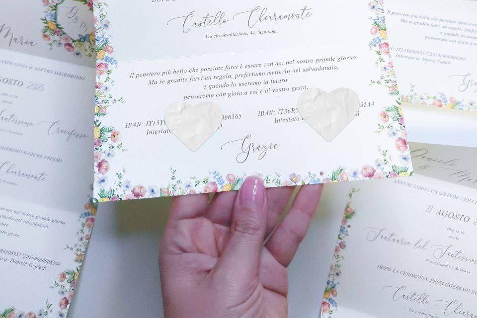 Partecipazione flowers crest