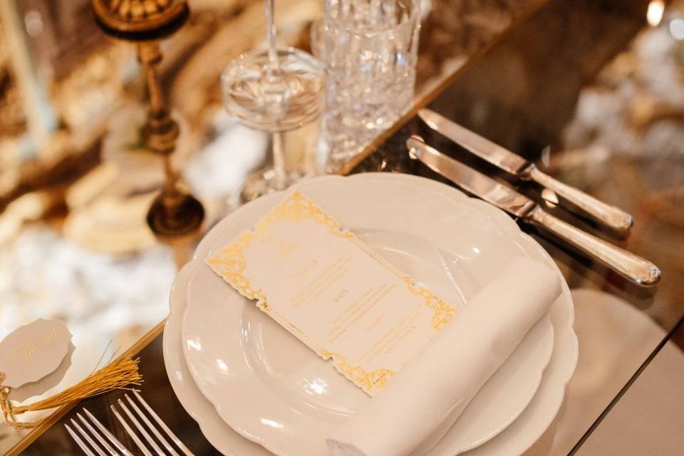 Menu hot foil
