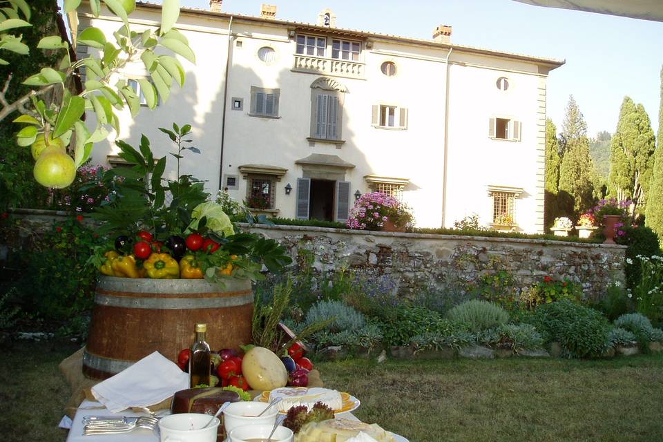 Facciata sul retro vista dal pomario