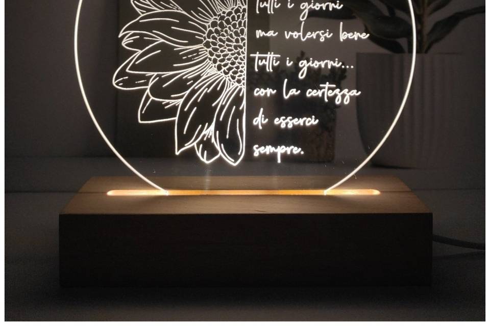 Lampada led con frase