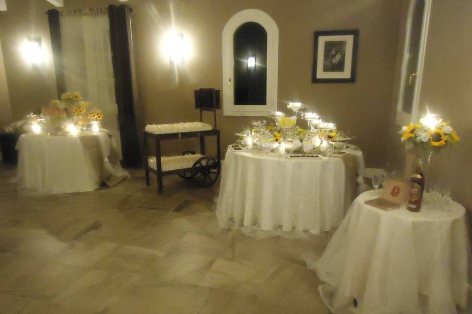 Sala confettata e sweet table