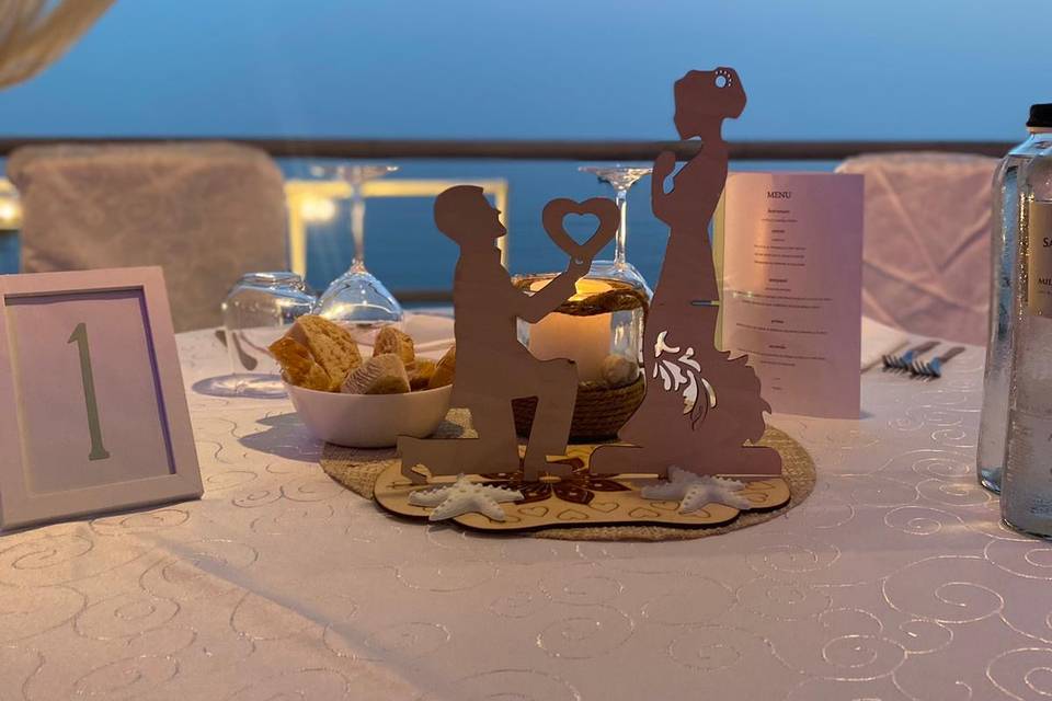 Tavolo sposi in terrazza