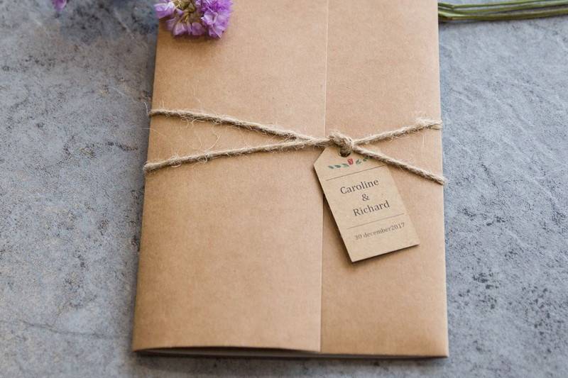 Wedding invitation kraft