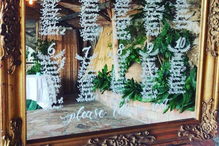 Tableau mariage sullo specchio