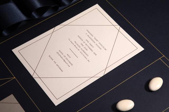 White and grey invitation