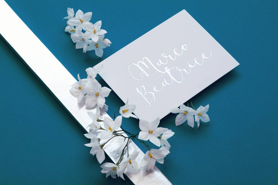 Brush silver Invitation