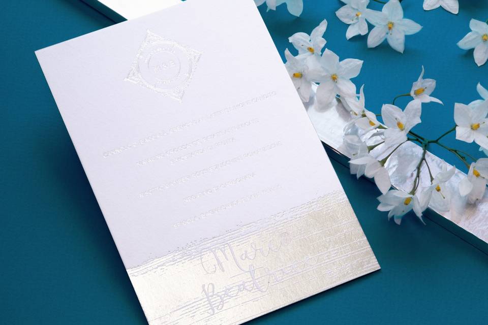 Brush silver Invitation