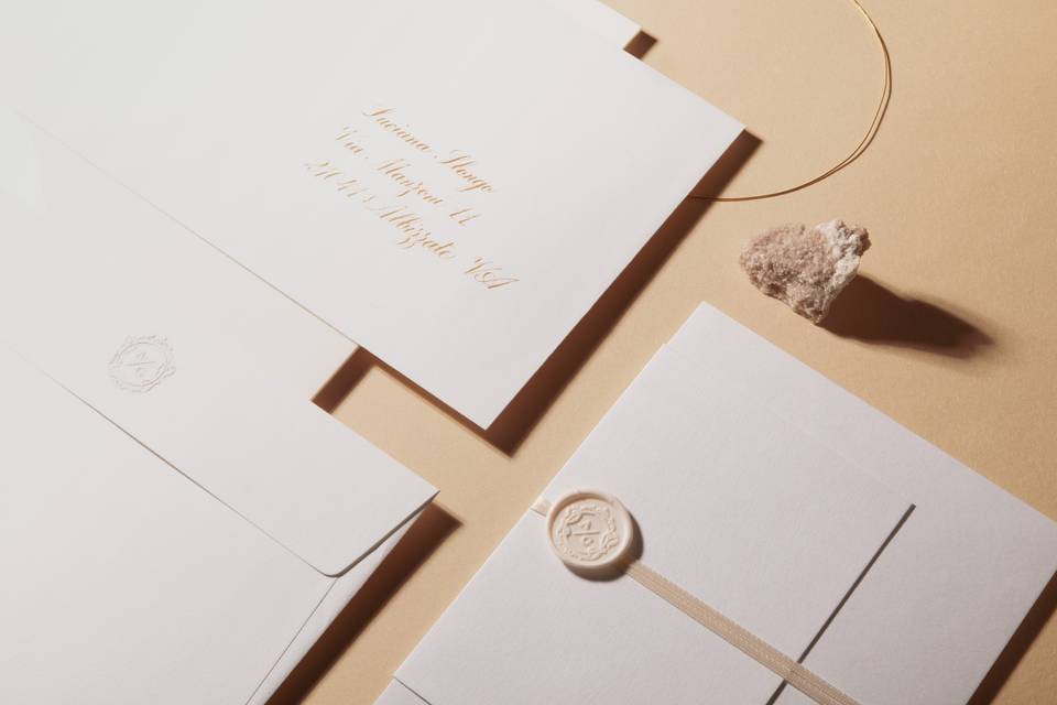 White and grey invitation