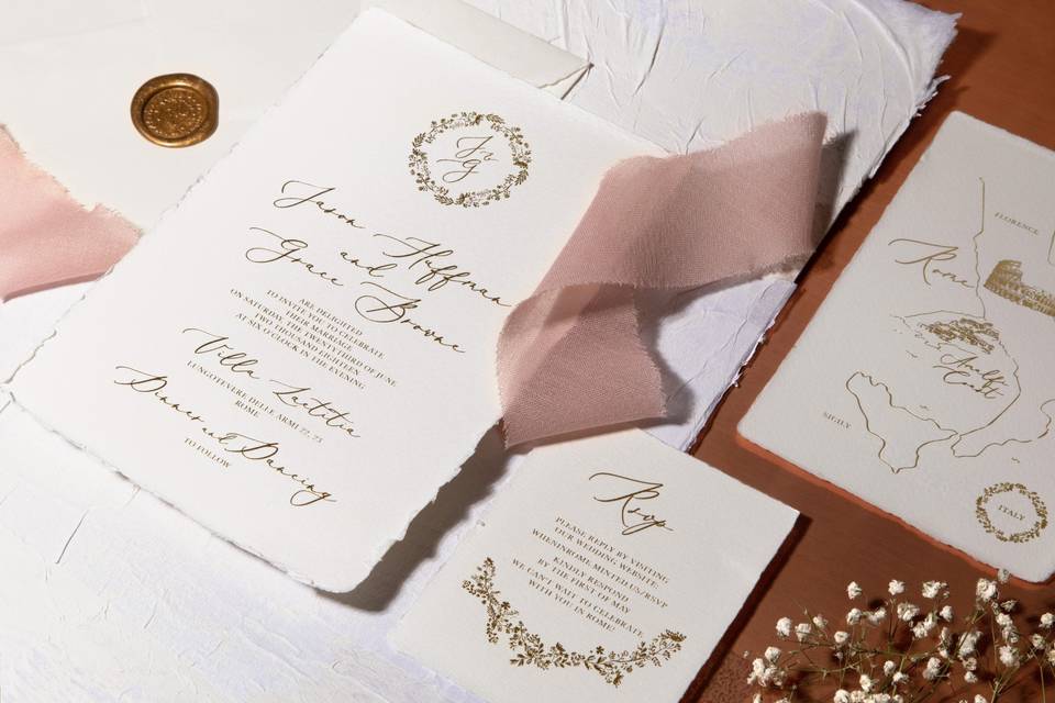 Gold invitation