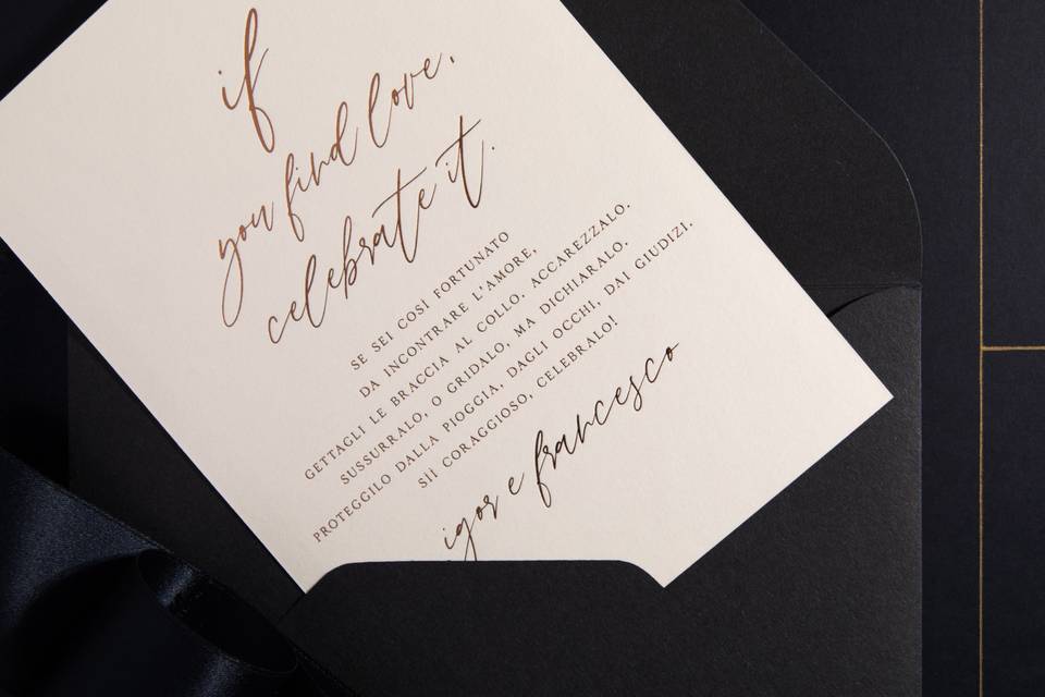 White and grey invitation