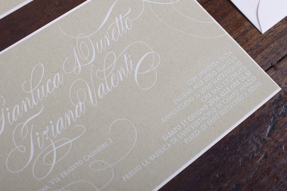 Kiwi letterpress invitation