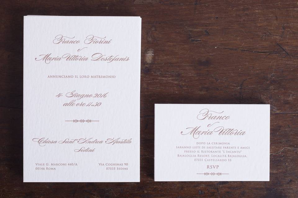 Mandorl letterpress invitation