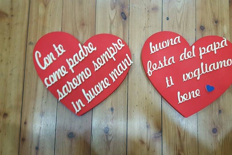 Cuori con frase rosso