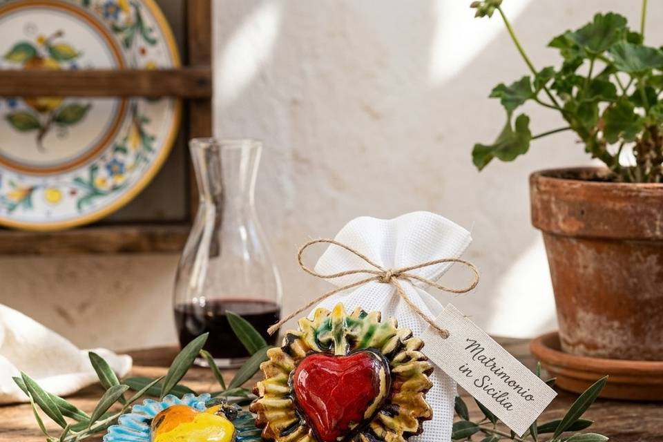 Cuore Sacro ex voto bomboniera