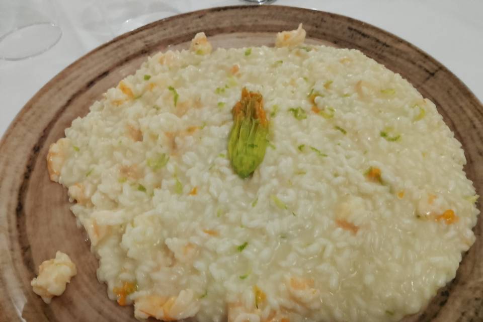 Risotto gamberi e fiori di zuc