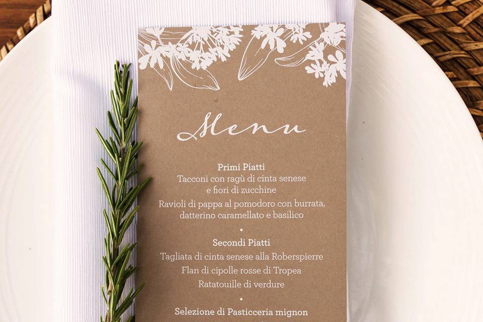 Menu con carta Kraft