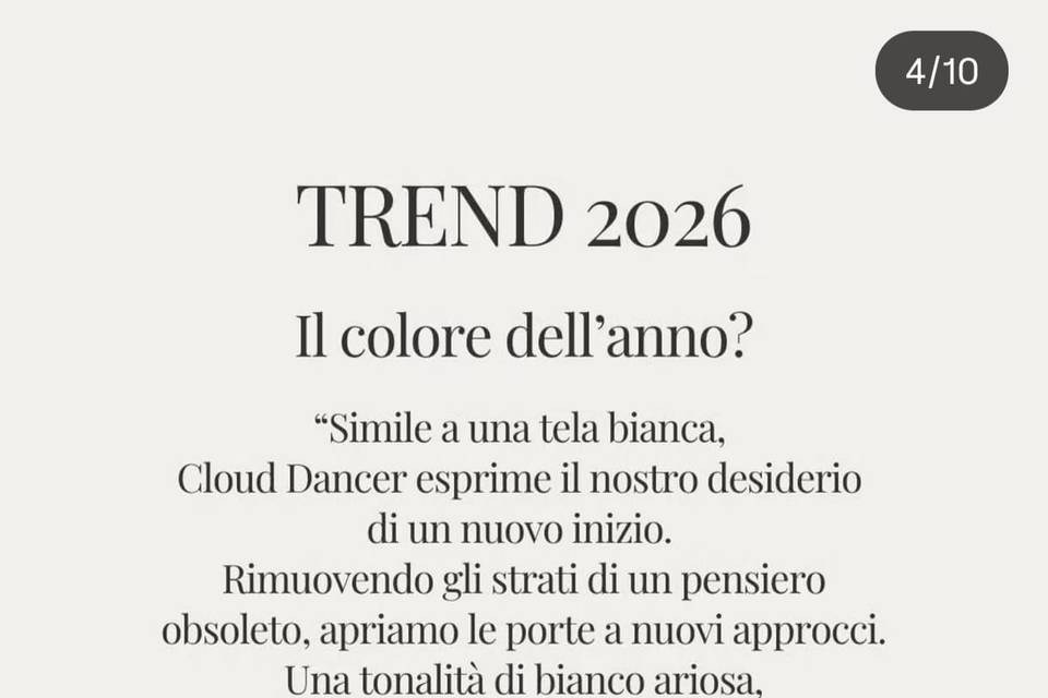 Colore anno 2026 CLOUD DANCER