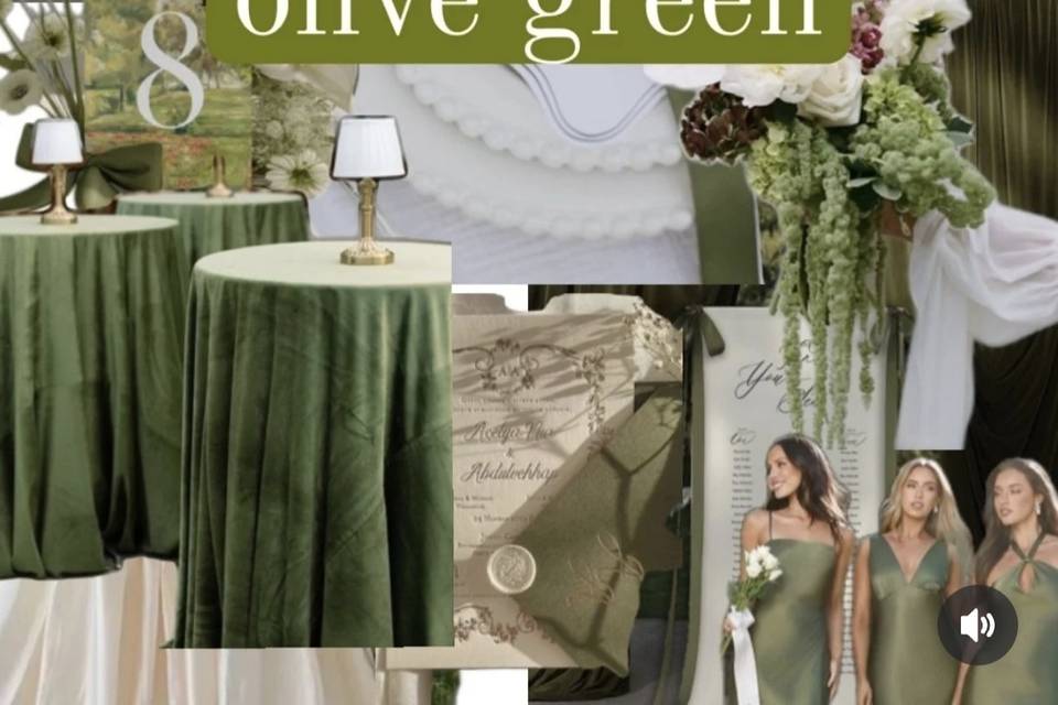 Verde oliva naturale romantico