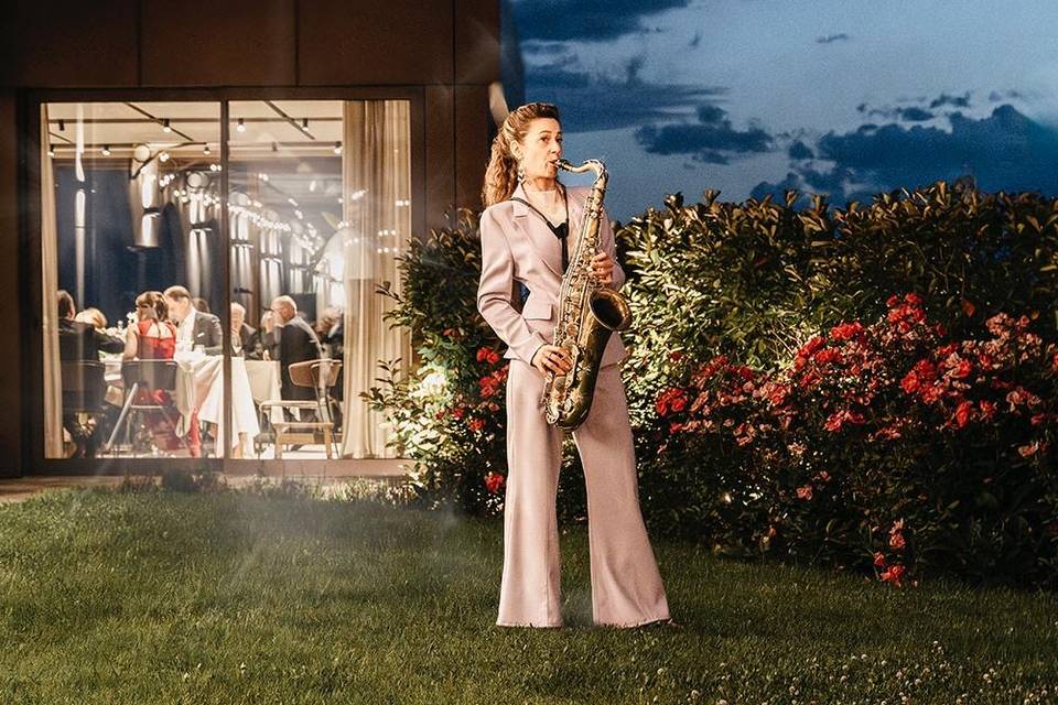 Romantic sax in the night