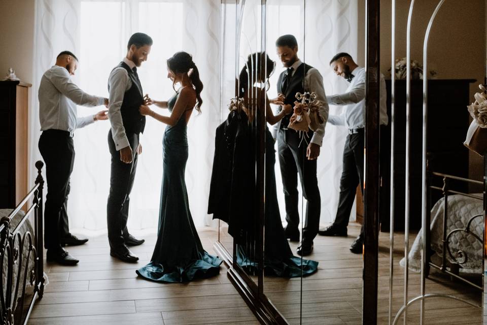 Getting ready groom