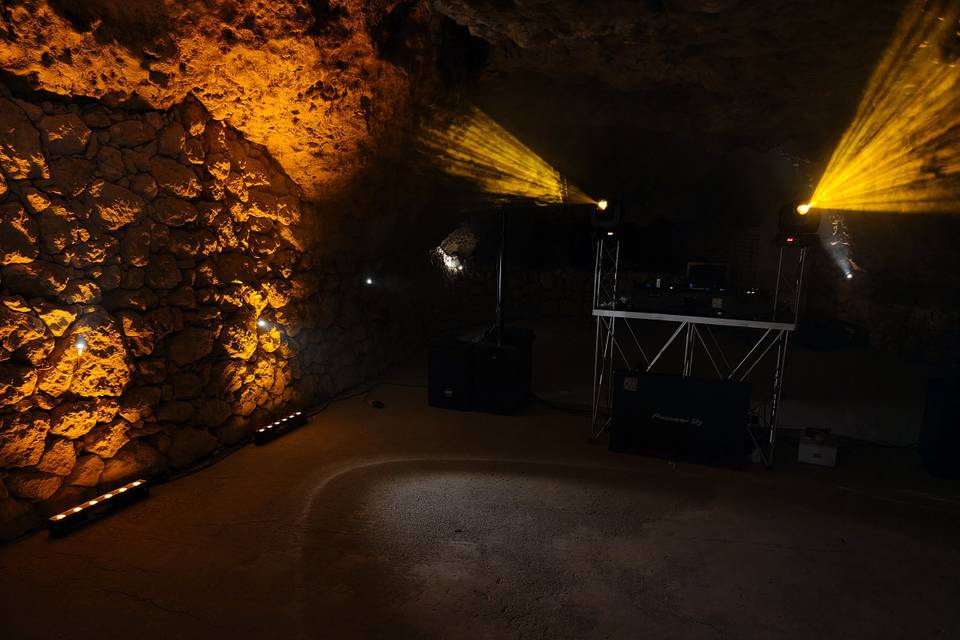 Setup tipico in grotta