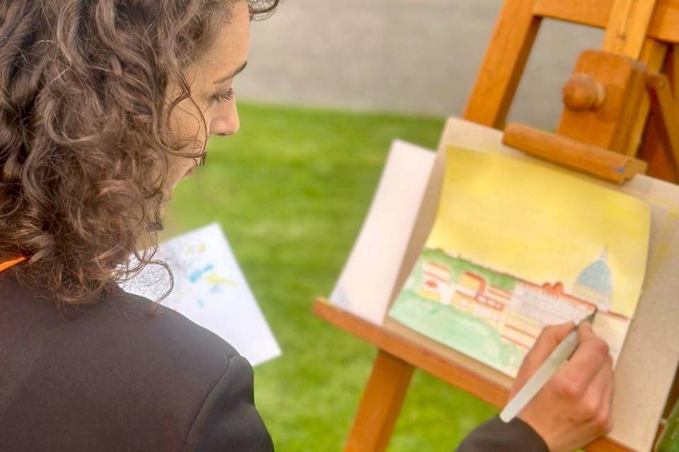 Live painting villa Miani