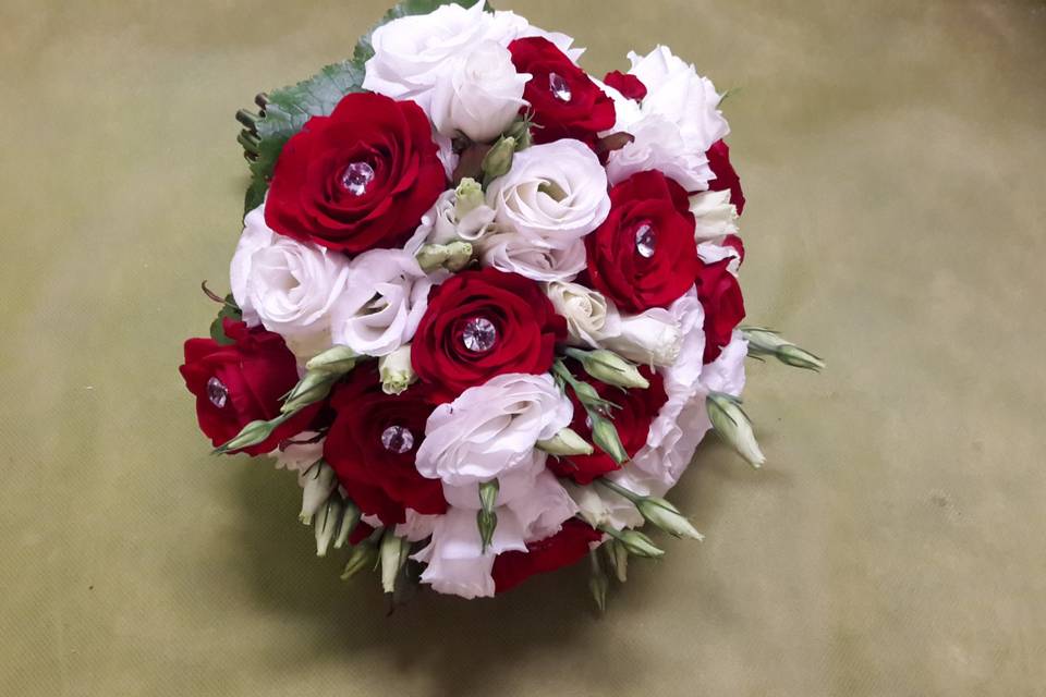 Bouquet bianco e rosso