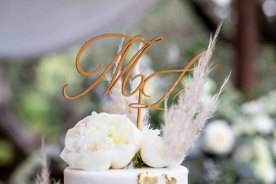 Cake topper torta iniziali