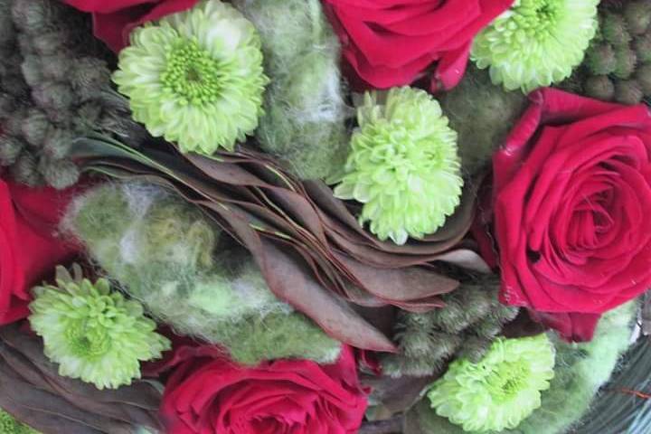 Bouquet rosso e verde