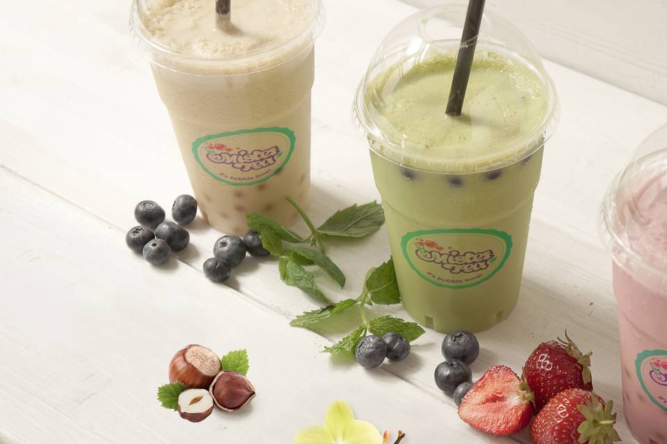 Bubble tea al latte e frutta