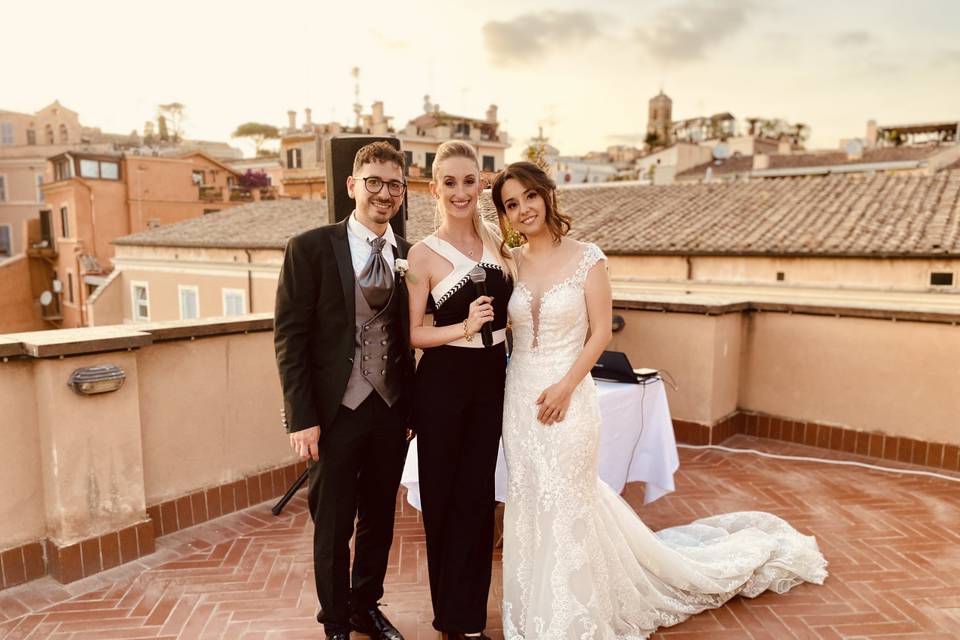 Sunset on the roof - wedding