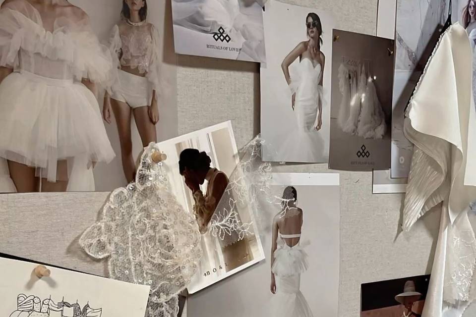 Moodboard stile abito sposa