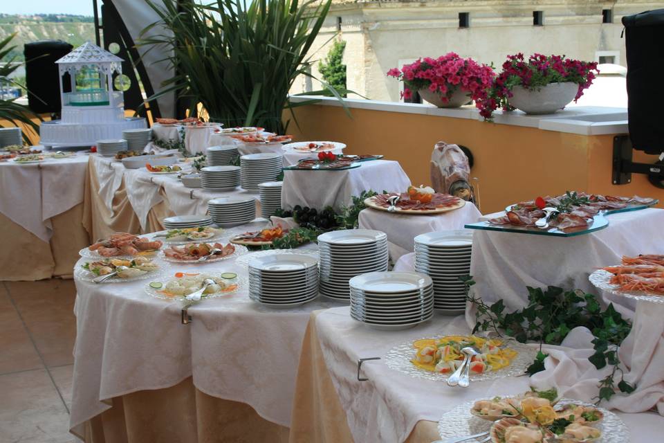 Buffet in terrazza