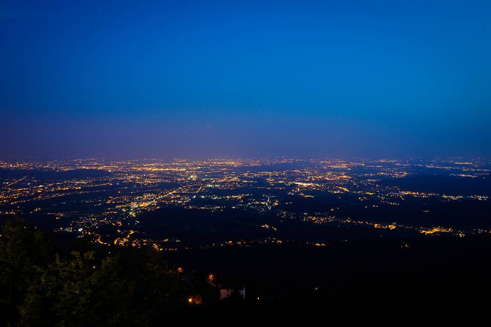 Panorama serale dalla location