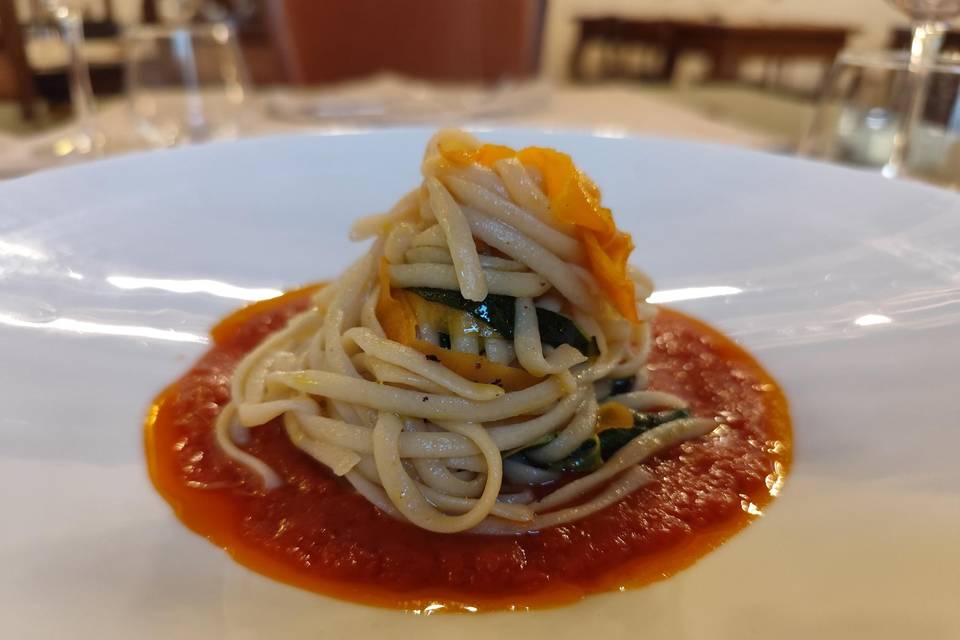 Linguine piselli e lenticchie