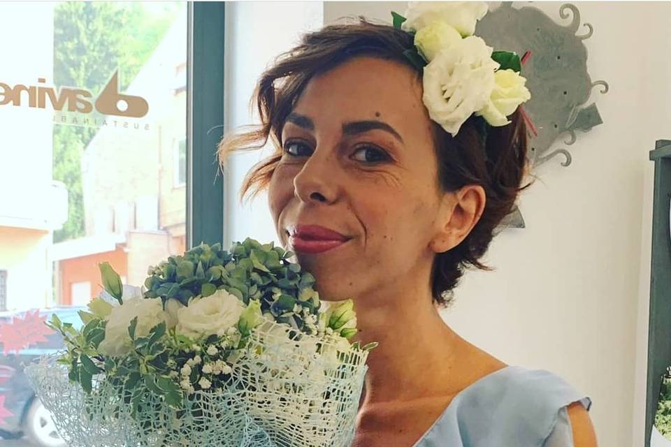 Sposa con capelli corti