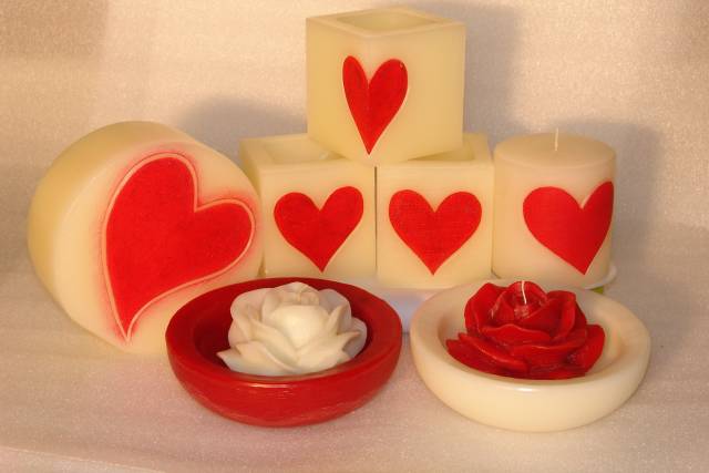 Ciotole cera, pillar , rose