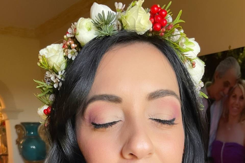 Trucco rosa e matte per Luana