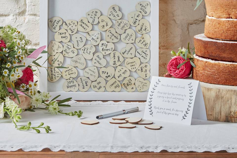 Guestbook barattolo con cuori