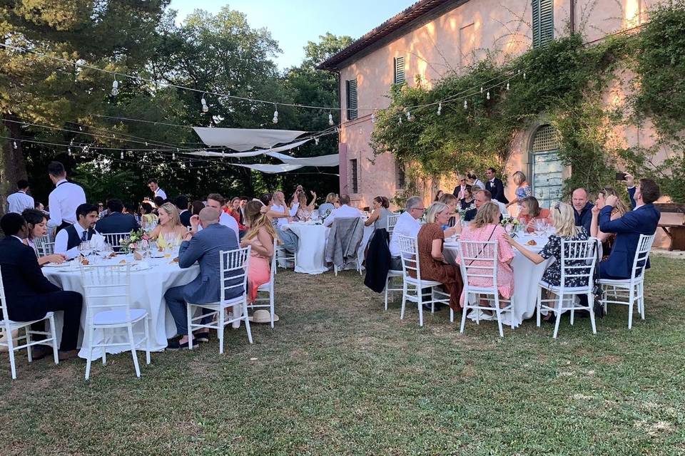 White chiavari chairs